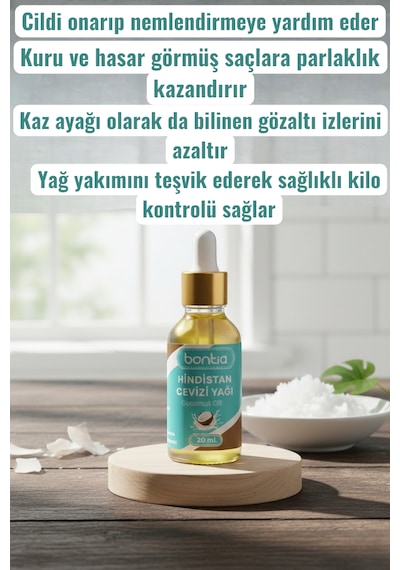 Hindistan Cevizi Yağı 3x20 Ml Cilt, Saç, Ağız Ve Beslenme Desteği Oil Pulling 60 ML