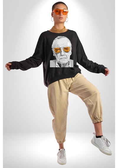 Stan Lee Unisex Siyah Sweatshirt Siyah
