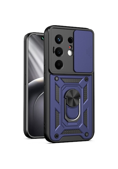 Gpack Tecno Camon 50 Kılıf Pars Standlı Yüzüklü Sürgülü Vega Lacivert