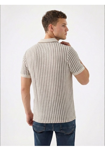Regular Fit Erkek Polo K.kol Bej
