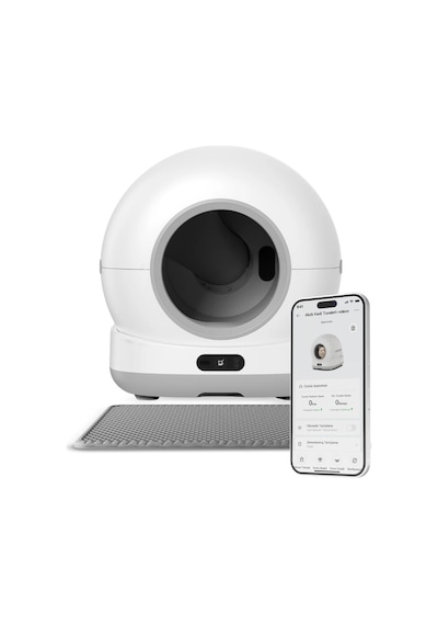 Xenon Smart Kedi Tuvaleti Ve Mama Kabı 2'li Set Wifi, 72l Otomatik Kedi Tuvaleti, Çelik Mama Kabı, Mobil Kontrol Beyaz