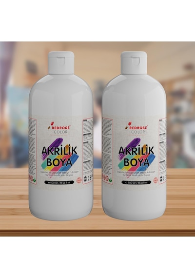 Beyaz Akrilik Boya 2'li Set 2x500gr