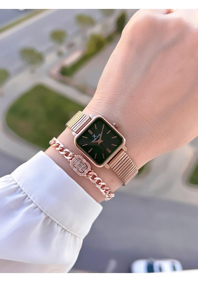 Daniel Klein Çelik Kordon Köşeli Kasa 2 Yıl Garantili Bileklik Hediyeli Kadın Kol Saat Bfg.10835.6 Rose Gold