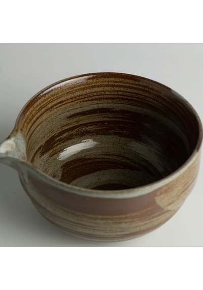 Matcha Çayı Kasesi Chawan Desenli Açık Gri