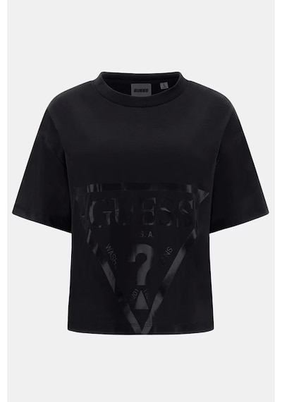 Guess Adele Crop Kadın Siyah T-shirt Çok Renkli