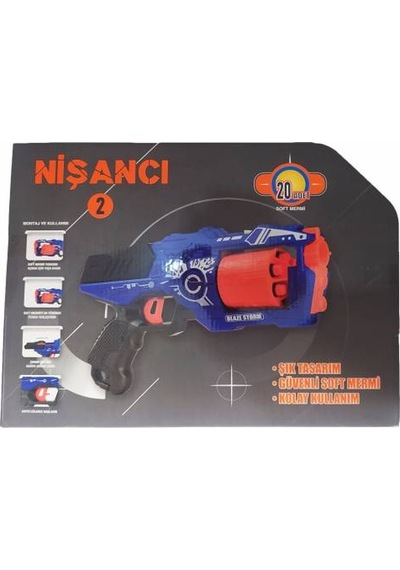 Nerf Stil Sünger Mermi Fırlatan Nişancı Oyuncak Blaze Storm Taban