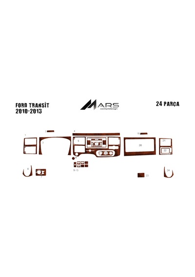Ford Transit Torpido Kaplama 2010-2014 22 Parça Maun