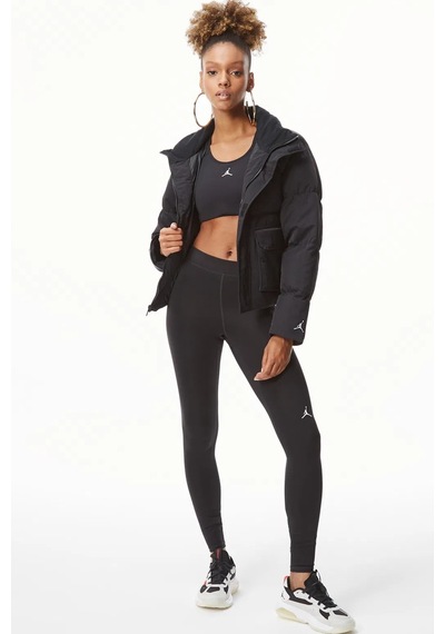 Nike Jordan Flight Oversize Women's Puffer Jacket Kadın Oversize Şişme Mont Siyah Siyah