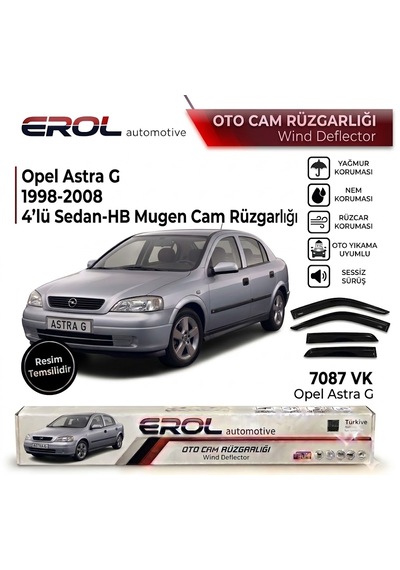 Opel Astra G 1998-2008 4'lü Cam Rüzgarlığı Siyah