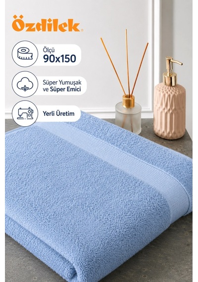 Özdilek -woven Mavi-süper Yumuşak Büyük Boy Banyo Havlusu 90x150