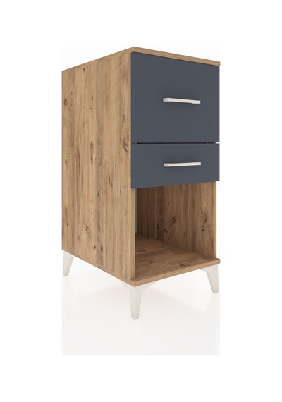 Kronos Komodin 2 Çekmeceli 44x59x96 Çam-antrasit Çam