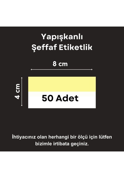 50 Ad Pvc Etiketlik Yapışkanlı 8x4 Cm Raf Etiket Cebi Yapışkanlı