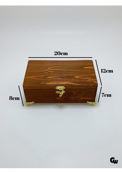 Doğal Ahşap Takı Kutusu Ahşap Saklama Kutusu Beyaz Çam Ceviz Boy:20cm En:12cm Yük:8cm