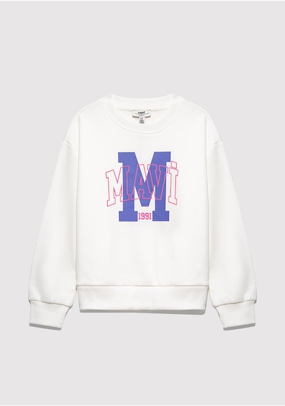 Mavi - M Logo Baskılı Ekru Sweatshirt 7s10118-70057 Ekru