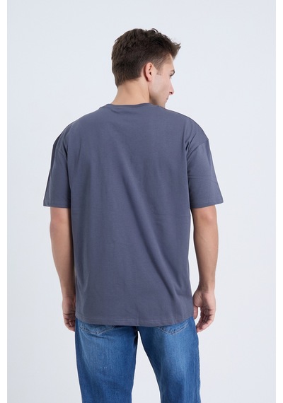 Velvoria Unisex Oversize Basic Antrasit T-shirt