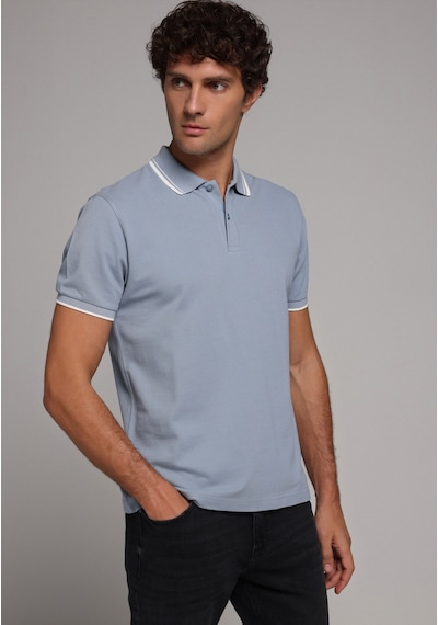 Colin's Colins Regular Fit Polo Yaka Düz Erkek Mavi Kısa Kol Tişört Cl1080027 Q1.v2 Ble Mavi