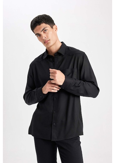 DeFacto Regular Fit Uzun Kollu Gömlek B8951AX23WNBK81
