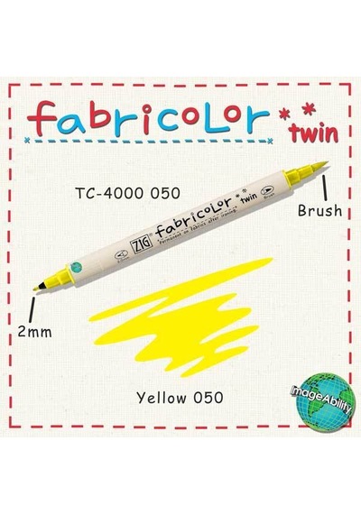 Zig Fabricolor Twin Çift Uçlu Kumaş Boyama Kalemi 050 Yellow
