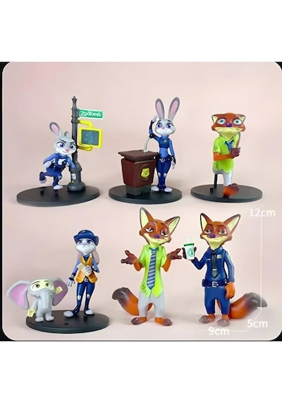 Zootopia Zootropolis Nick - Judy Koleksiyon Figürleri Rastgele