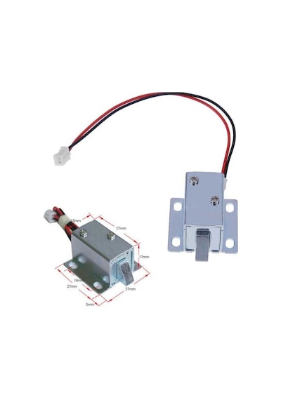 Mini Elektrikli Kilit Solenoidi - Kablolu Ve Konnektörlü Otomatik Kapak / Çekmece Kilidi Diğer