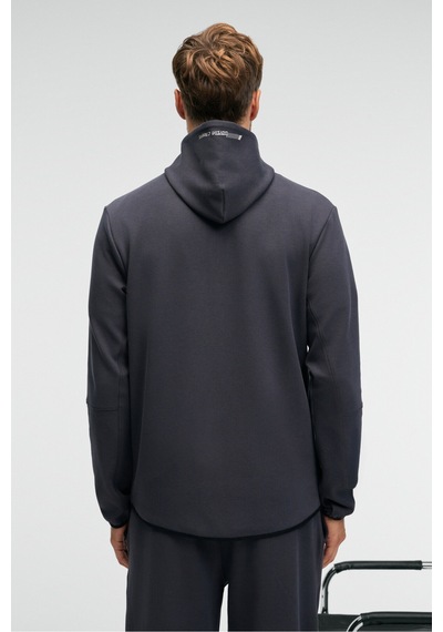 Grimelange AVENER Erkek Kapüşonlu Baskılı Fermuarlı Antrasit Sweatshirt