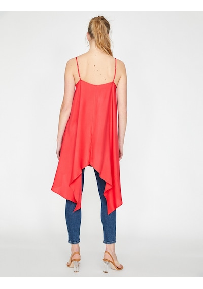 Koton V Yaka Tunik Kırmızı 9yak68004cw