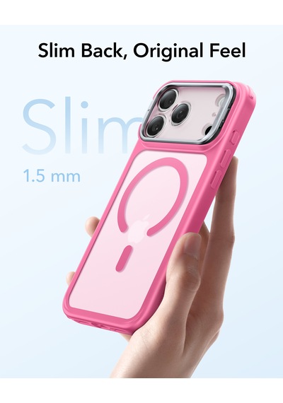 Esr Apple Uyumlu iPhone 17 Pro Max Classic Hybrid Magsafe Standlı Kılıf - Kamera Kontrol Buton - Pembe Pembe