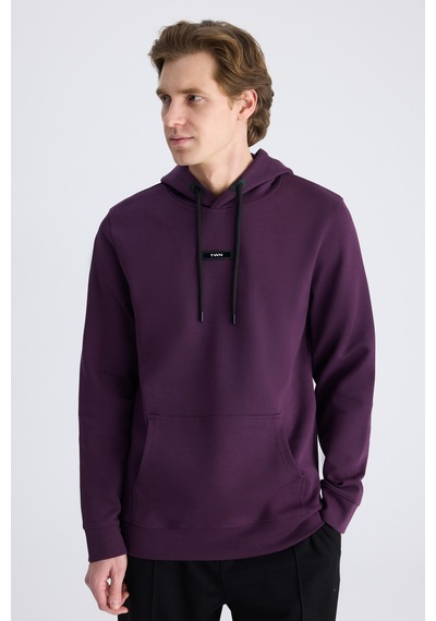 Twn Slim Fit Mor Düz Örgü Pamuklu Sweatshirt 5ece247020042 M01