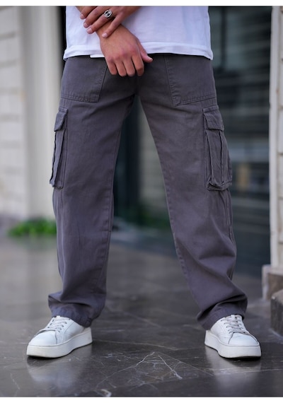 Erkek Kargo Cep Baggy Pantolon Rengi Antrasit