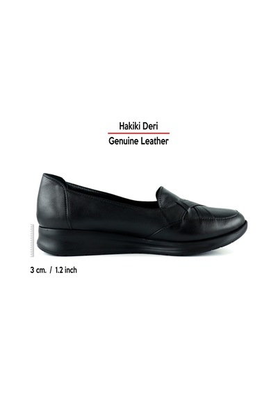 Erkan Saçmacı Mammina Siyah Hakiki Deri Çapraz Bant Detaylı Slip-on Günlük Ayakkabı Siyah