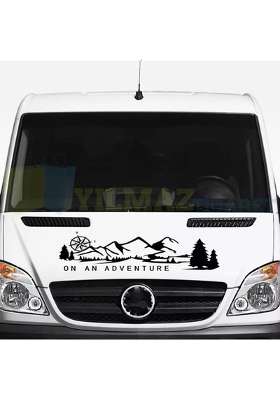 Macera Orman Pusula Dağ Kamp Karavan Çekme Oto Sticker Etiket 2Ad