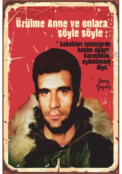 Deniz gezmiş annesine retro ahşap poster
