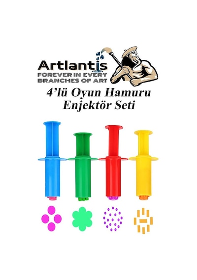 Oyun Hamuru Enjektör Kalıbı 4 Lü 1 Paket 4 Çeşit Enjektör Oyun Hamuru Kalıbı Okul Kreş Okul Öncesi Etkinlik