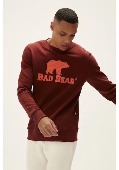 Bad Bear Logo Crewneck Erkek Sweatshirt-25278 - Kahverengi