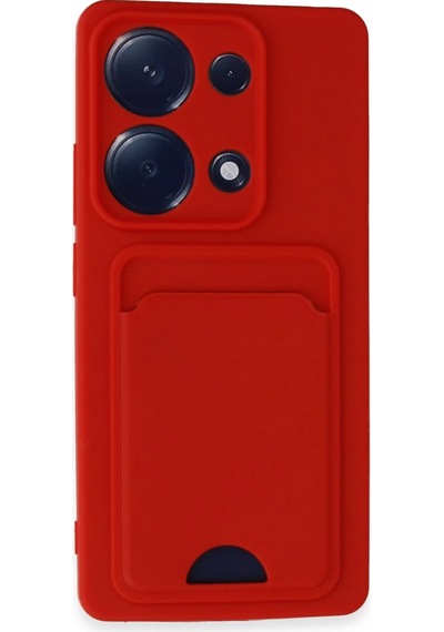 Newface - 610 - Xiaomi Redmi Note 13 Pro 4g Kılıf Kelvin Kartvizitli Silikon - Csmo-tex - - Kırmızı