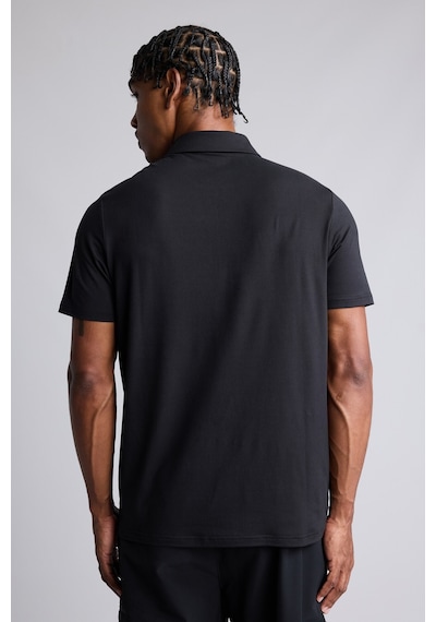 Defacto Ultra Yumuşak Esnek Kumaş Standart Fit Kısa Kollu Yarım Fermuarlı Fermuarlı Basic Polo Tişört H8156ax26aubk81 Siyah-bk81