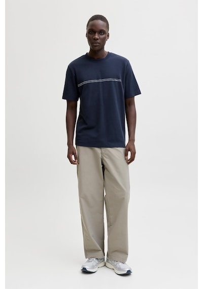 Jack & Jones Jcofusıon Erkek Basic Tişört Bisiklet Yaka, Göğüs Logolu Lacivert