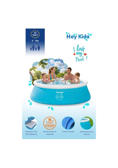 Heykida Swim Safe Hızlı Kurulum Havuzu 152x51cm Mavi