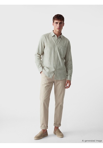 Lcw Vision Bej Regular Fit Ekose Erkek Gömlek