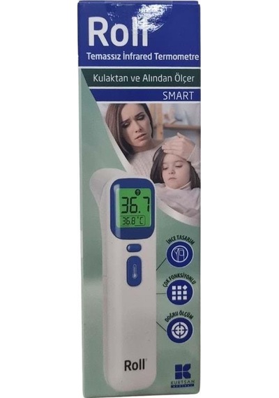 Roll Temassız Termometre Kulaktan Ve Alından Ölçer