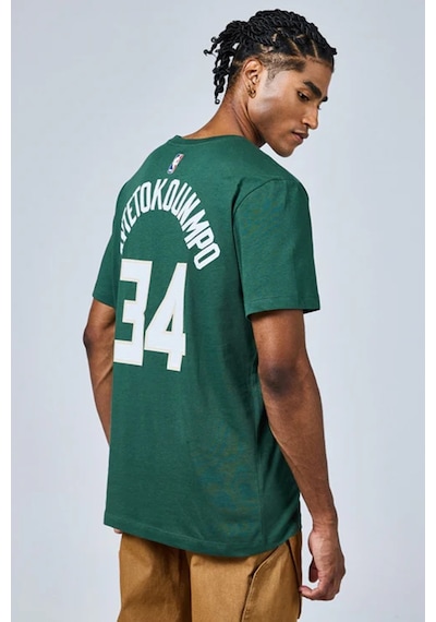 Nike Wilwaukee Bucks Nba Mens Tee Grafik Baskılı Pamuklu Erkek Tişört Yeşil