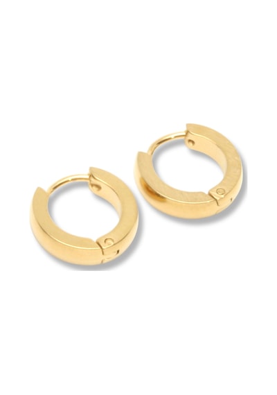 Ocean Pole Gold Düz 3 Mm Çelik Erkek Küpe Altın