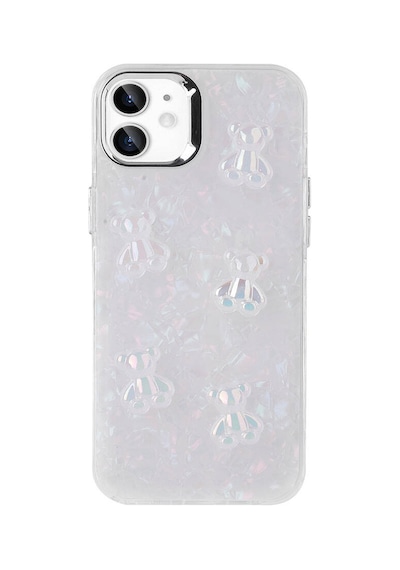 Apple Uyumlu iPhone 11 Kabartma Figürlü Parlak Uzrm Eralli Silikon Kılıf-ayı Ayı