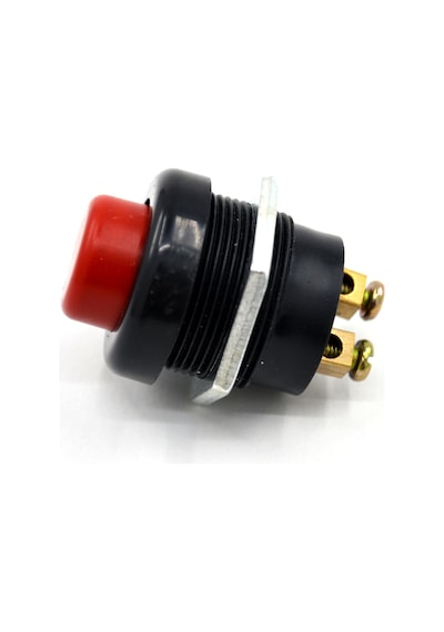 22mm Yaylı Plastik Buton Anahtar Kırmızı Vidalı