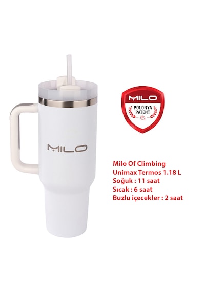 Milo Of Climbing The Unimax 1.18 L Çelik Termos Beyaz