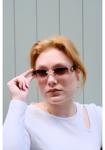 Unisex Vintage Gold Kahve Güneş Gözlüğü Çok Renkli
