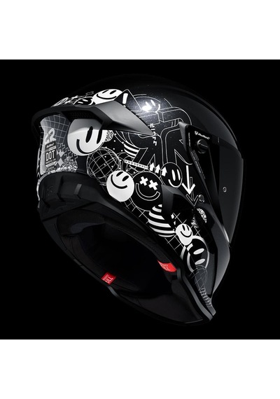 Ruroc At4.0 Street Rush Kapalı Kask Siyah - Beyaz