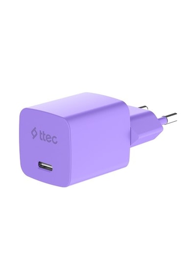 2scg20lnmr Ttec Smartcharger Gan 20w Pd Seyahat Hızlı Şarj Aleti + Usb-c - Lightning 120cm Kablo Neon Neon Mor 13915823