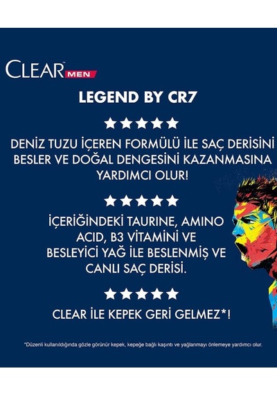 Clear Men Legend By Cristiano Ronaldo Kepeğe Karşı Etkili Şampuan 350 Ml 12'li Paket