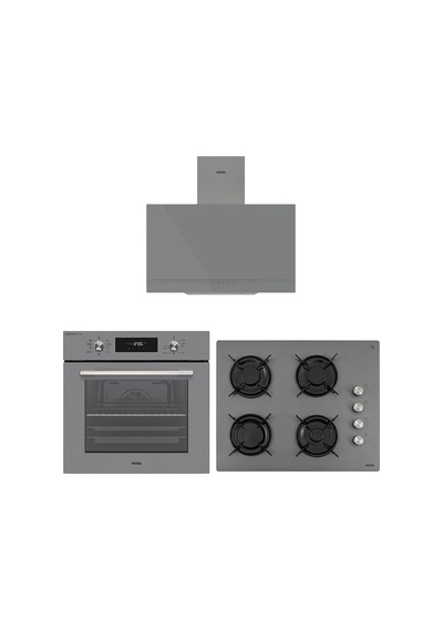 Vestel AF-7841 G - AO-65104 G-DG-T - AD-63330 G Eğik Gri Dijital Lezzet Set